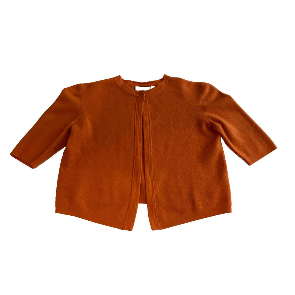 Akris Punto Elements Cropped Wool Cardigan in orange  size 6 - Retails for $595